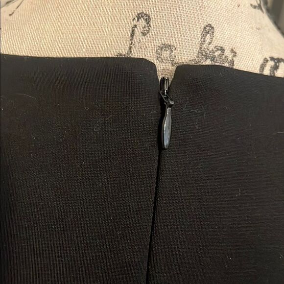 White House Black Market Boatneck Sheath Sleeveless Faux Leather Panels Dress - Picture 13 of 16